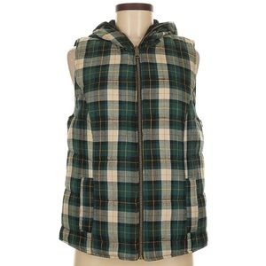 NWT Pixley Plaid Hooded Vest